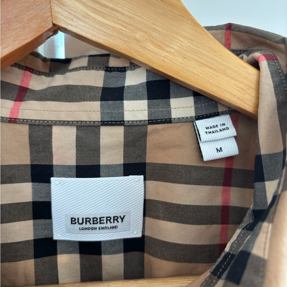 Burberry Beige Checkered Men's Shirt - Picture 5 of 9